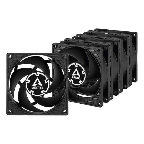 ARCTIC P8 (5 Pack) - 80 mm Case Fan, Pressure-optimised, Quiet Motor, Computer, Fan Speed: 3000 RPM - Black