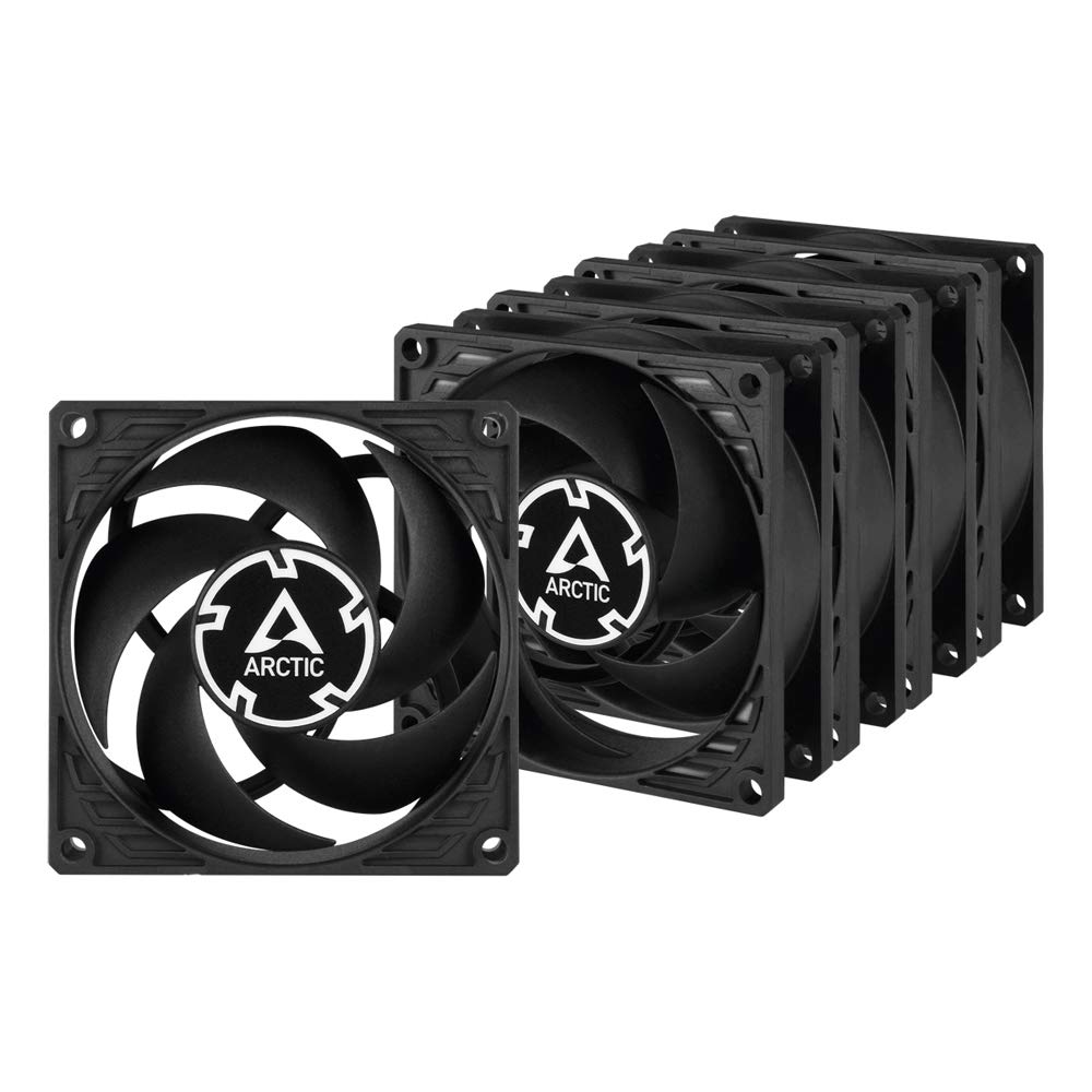 ARCTIC P8 (5 Pack) - 80 mm Case Fan, Pressure-optimised, Quiet Motor, Computer, Fan Speed: 3000 RPM - Black
