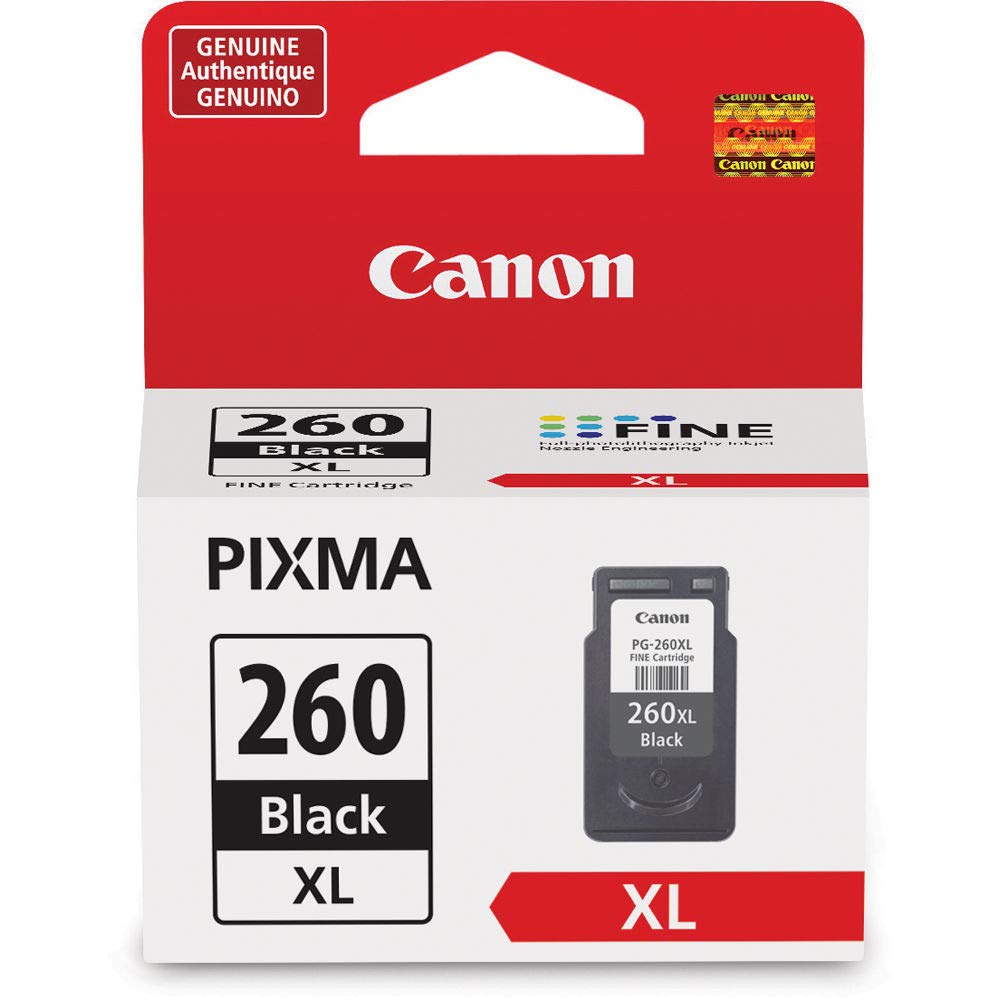 Canon PG-260 XL Black Ink Cartridge + CL-261 Color Ink Cartridge (Retail Packaging)