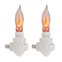 Creative Hobbies Pack of 2 - Plug in Night Light Modules White Plastic Include Flicker Night Light Bulbs, Great for Making Your Own Halloween Fall