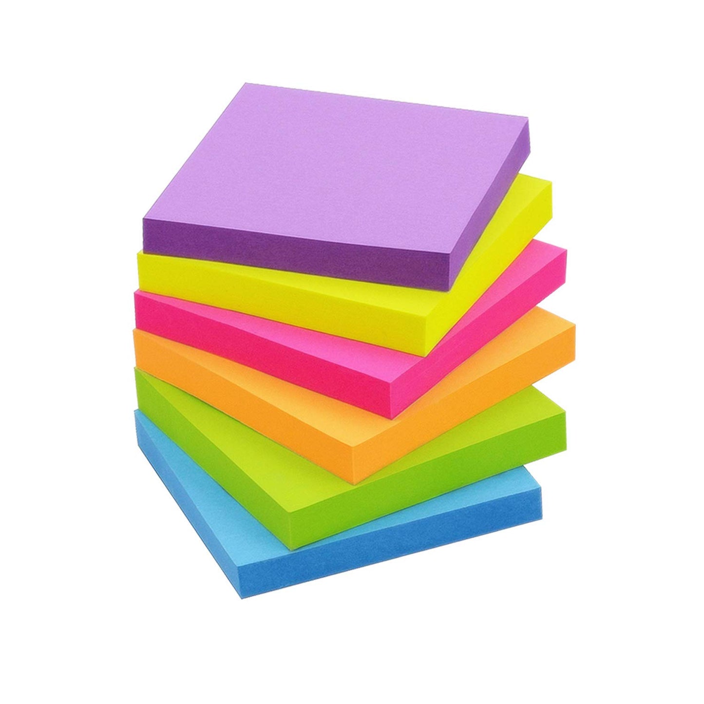 Sticky Notes 3x3 Inch, 6 Pack, Bright Colors, 100 Sheets/Pad, 600 Total