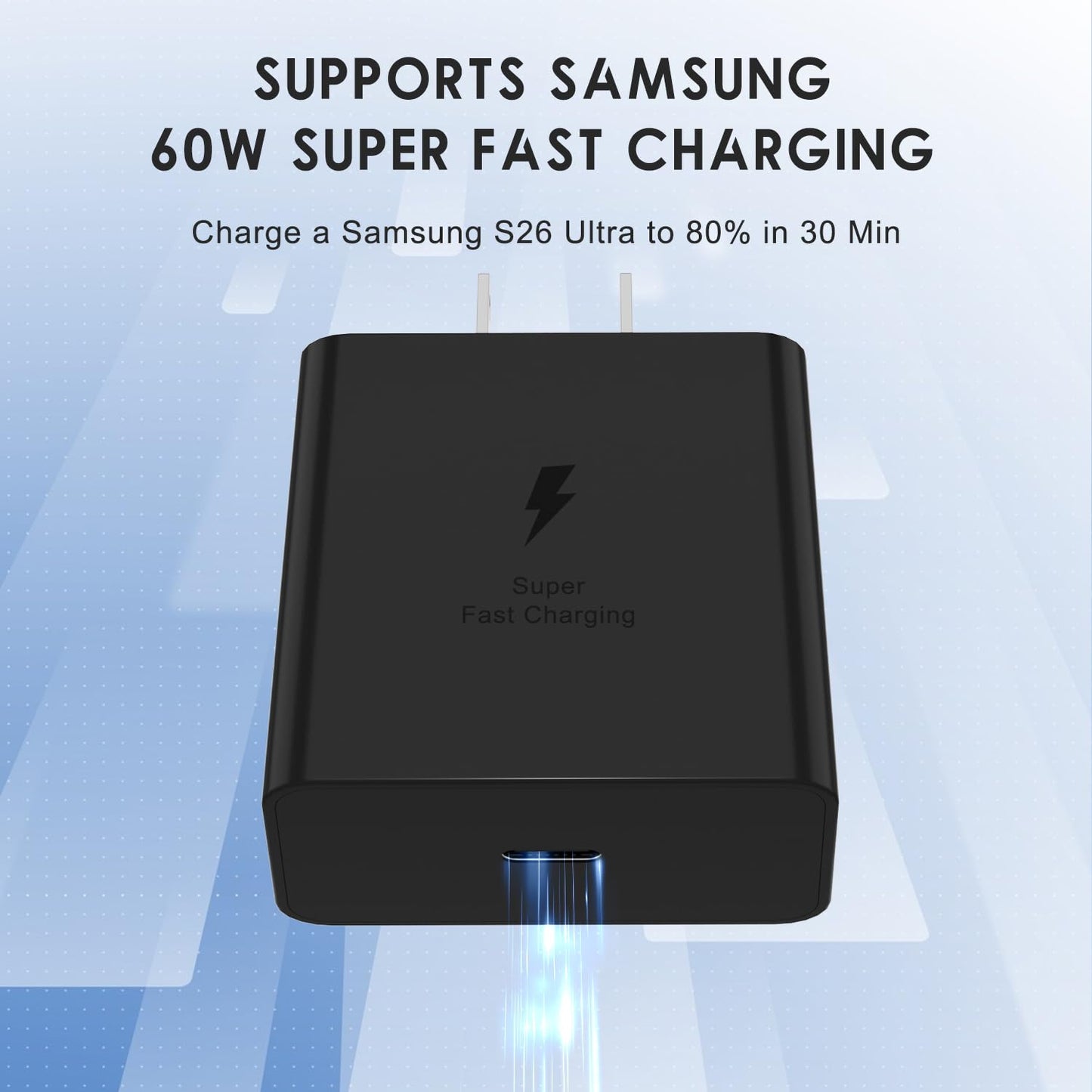 Samsung 60W USB C Fast Charging Block Type C Wall Plug Charging Brick for Galaxy S26 S25 Ultra/S25/S25+/S24 Ultra/S24/S24+/S23/S23 Ultra/S23 Plus,Note