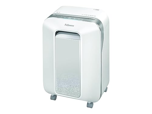 Fellowes LX200 P-4 Micro-Cut Paper Shredder, Jam-Proof Heavy-Duty Paper Shredder for Office, Shreds 12 Sheets Per Pass, White