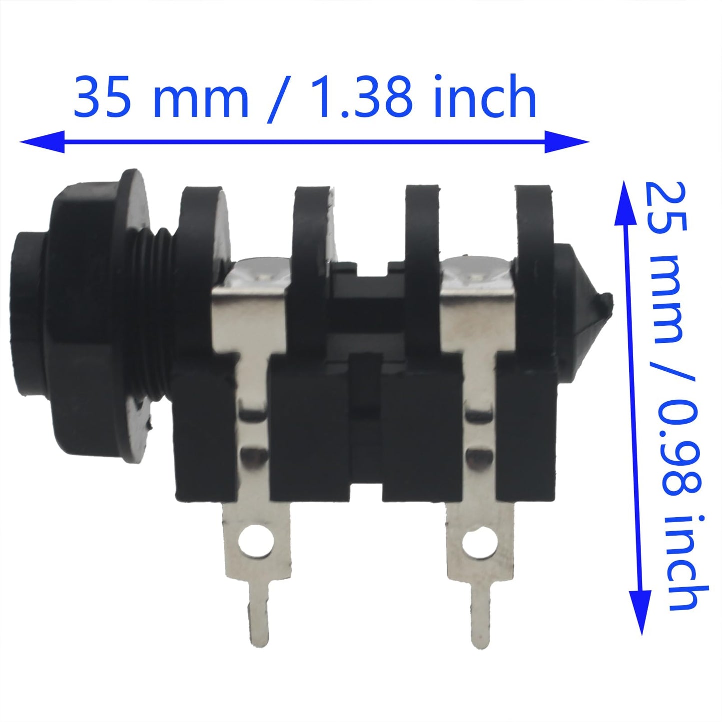 SYCZIOHU 10 PCS PCB Panel Mount 4 Pin 6.35 MM Female Mono Stereo Jack Connector for Headphones and Microphones