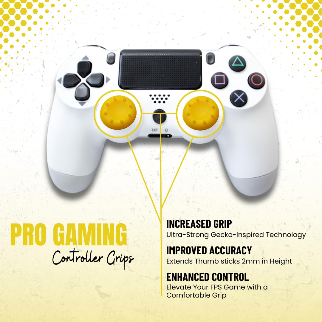 Colorful Silicone Accessories Replacement Part Thumb Grip Cap Cover for PS2, PS3, PS4, Xbox 360, Xbox One Controller (Yellow)