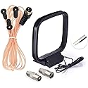Bingfu FM Radio Dipole Antenna 75 Ohm Indoor AM Loop Antenna for Pioneer Onkyo Yamaha Marantz Indoor Bluetooth Home Stereo Receiver AV Audio Video