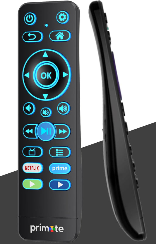 Primote Backlit Remote Replacement for All Roku-Smart-TV, for Toshiba/Insignia/Pioneer -Smart-TV - (No Voice Search) [NOT for Stick/Player]