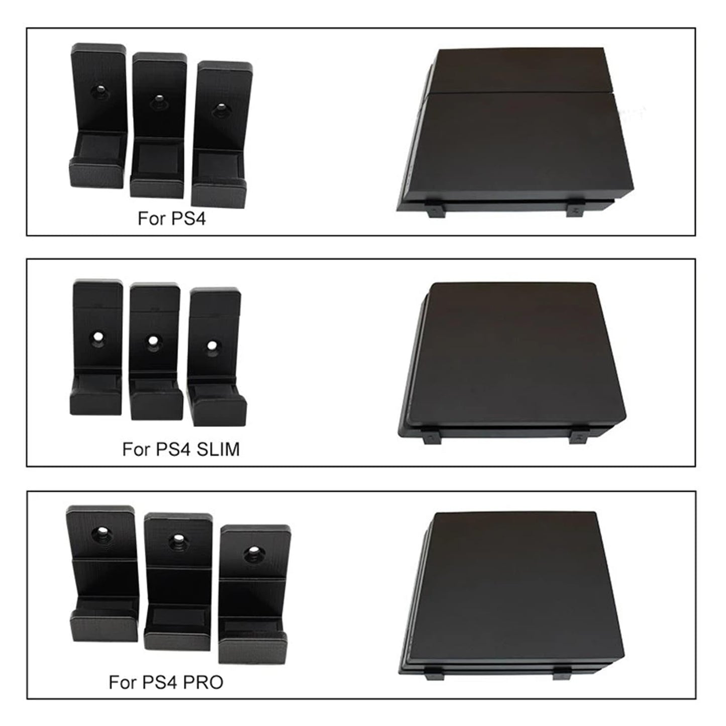 Onyehn Wall Mount Holder(Carbon Fiber) on Wall for PS4 Pro Console with Screws Mount Behind TV