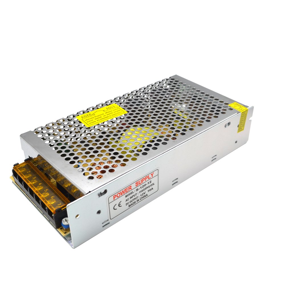 Padarsey 110/220V to DC 12V 10A 120W Switch Power Supply Driver Power Transformer for CCTV Camera Security System LED Strip Light(12V 10A)