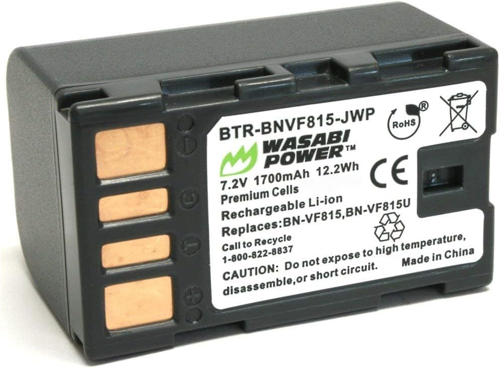 Wasabi Power Battery for JVC BN-VF815 and JVC Everio GC-PX10, GC-PX100, GS-TD1, GZ-HD300, GZ-HD320, GZ-HM1, GZ-HM200, GZ-HM400, GZ-MG630, GZ-MG650