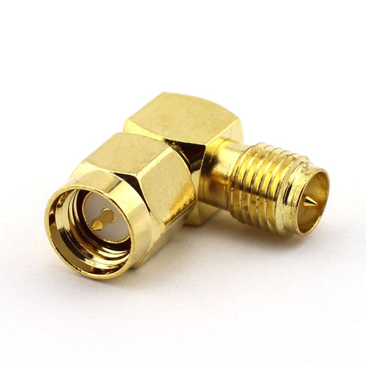 DGZZI 2-Pack RF Coaxial Right Angle Adapter SMA Coax Jack Connector SMA Male to RP SMA Female