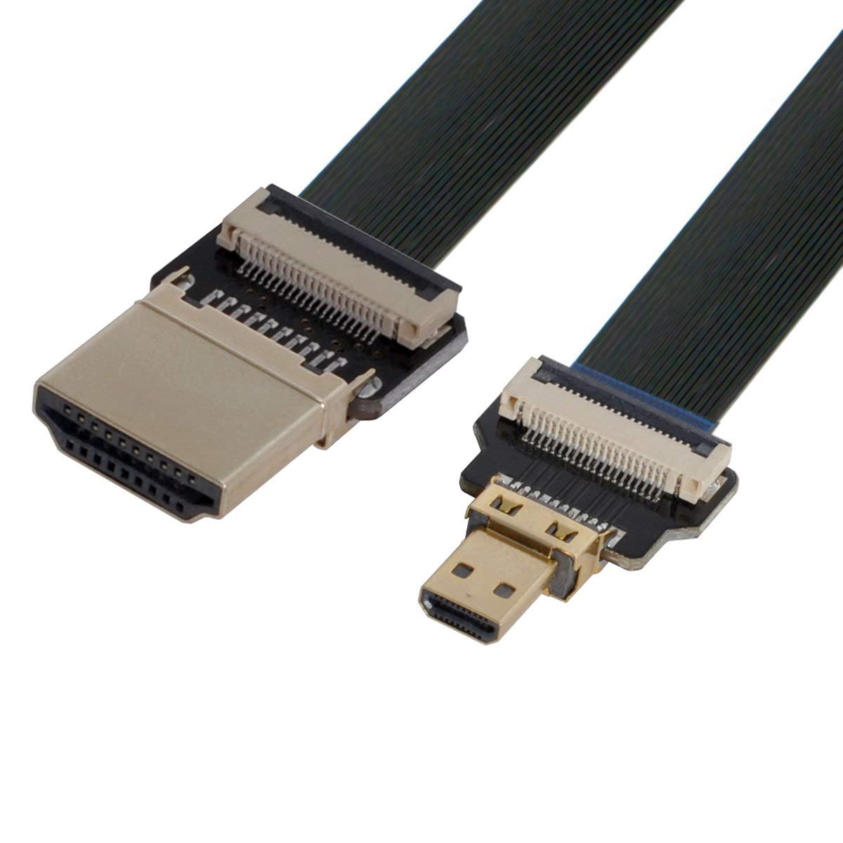 xiwai CYFPV HDMI Male to Micro HDMI Male Extension FPC Flat Cable 1080P for FPV HDTV Multicopter Aerial Photography (0.2m)