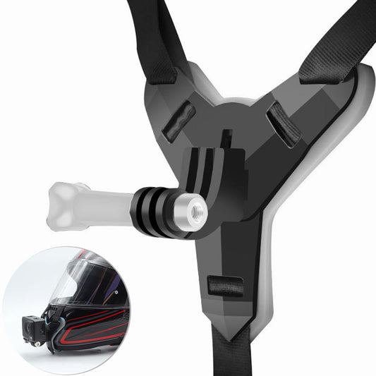 MBAFIT Helmet Chin Holder Bracket Motorcycle Chin Strap Mount for GoPro Hero 11 10 9 8,DJI OSMO Action, SJCAM,YI and Other Action Cam (Black)