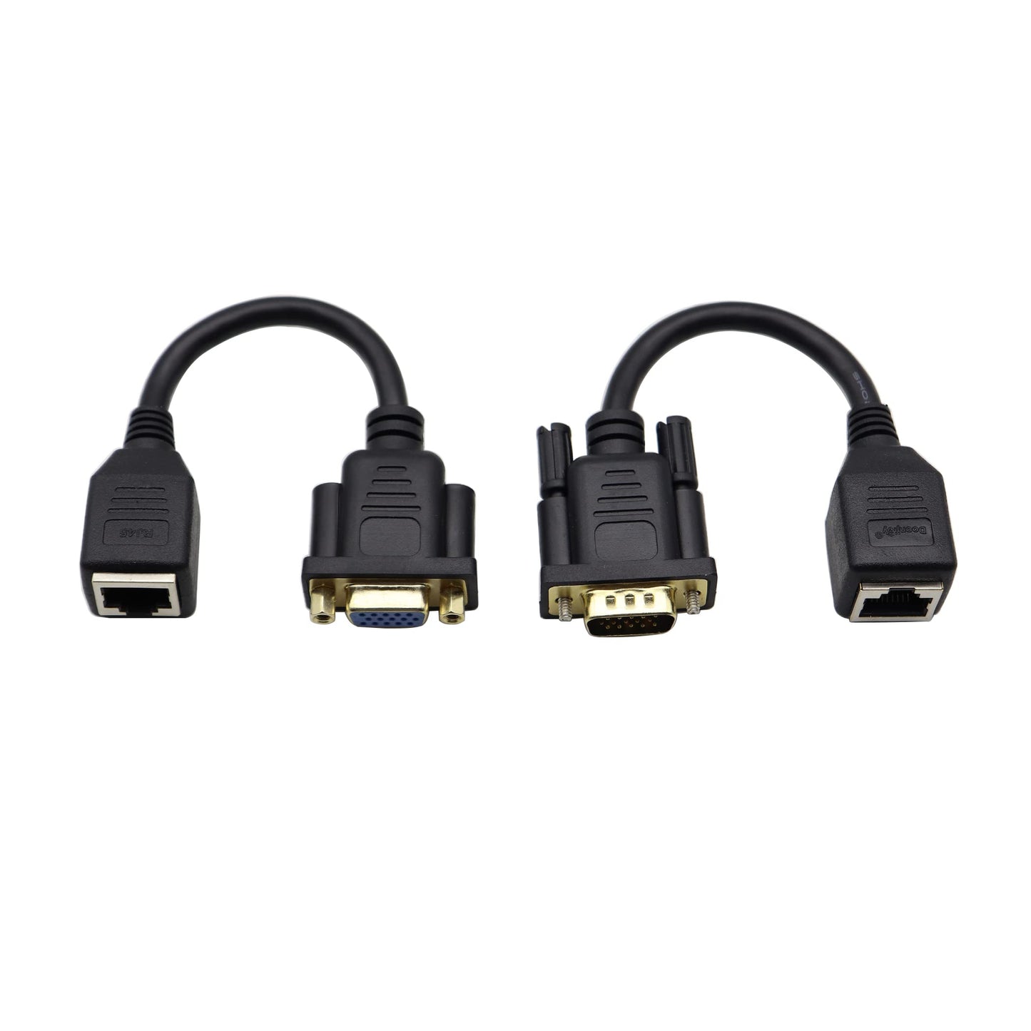 ZUYOOK VGA to RJ45 Adapter Cable RJ45 to VGA Cable, VGA 15-Pin Port Female&Male to RJ45 Female Cat5/6 Ethernet LAN Console for Multimedia