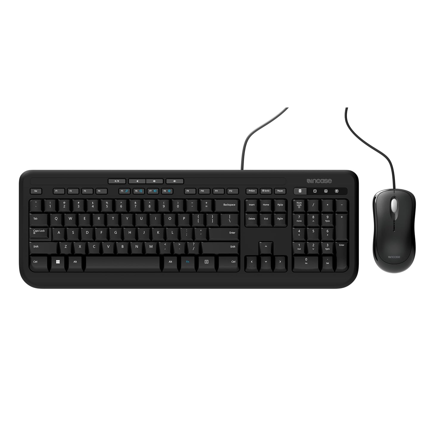 Incase Wired Desktop 600 Keyboard & Mouse Combo - Designed by Microsoft - Four Hot Keys, Spill-Resistant Keyboard, Quiet-Touch Keys, Optical Mouse