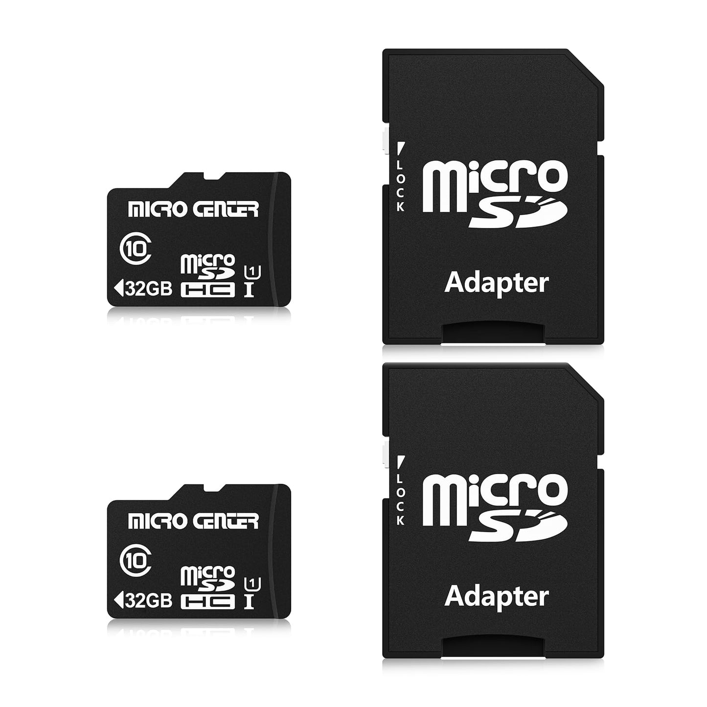 INLAND Micro Center 32GB Class 10 MicroSDHC Flash Memory Card with Adapter for Mobile Device Storage Phone, Tablet, Drone & Full HD Video Recording