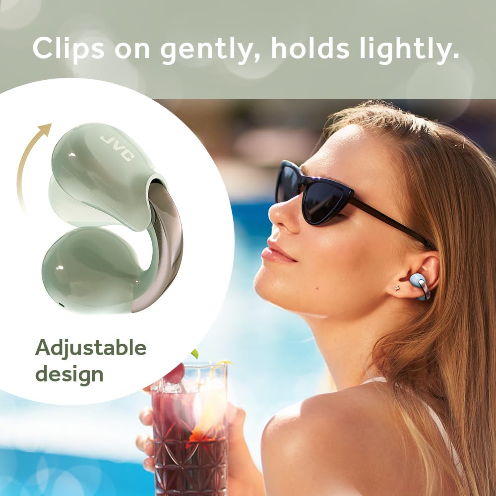 JVC Nearphones Pearl Edition - Earcuff True Wireless Earbuds with Shiny Arch, Comfortable fit, Multipoint Connection, Bluetooth 5.3, 24H Battery Life…