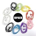 ZXFYE Wired Earbuds Bulk Wired Earphones Mixed Colors 10 Packs Compatible with iPhone Smartphone Computer Laptop MP3 School Classroom 3.5mm