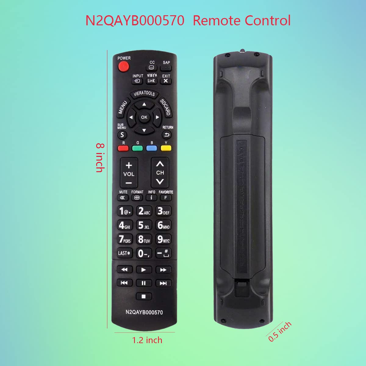 GHUST N2QAYB000570 Remote Control Replacement for Panasonic TV TC-L24C3 TC-L3232C TC-L32C3 TC-L32C3S TC-L32E3 TC-L32U3 TC-L32x30 TC-L37E3 TC-L37U3