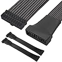 DKARDU 2 Pack Small Mini USB 3.0 19 Pin 20 Pin Extension Header Adapter Cable, Motherboard USB3.0 Extension Cable for Mainboard 15cm 5.9-inch