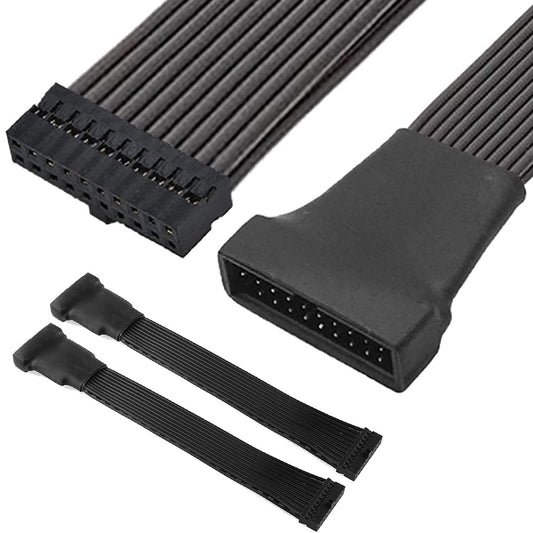 DKARDU 2 Pack Small Mini USB 3.0 19 Pin 20 Pin Extension Header Adapter Cable, Motherboard USB3.0 Extension Cable for Mainboard 15cm 5.9-inch