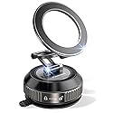 Tri-Folding Car Phone Holder for Magsafe[80+LBs Strongest Suction & 2850gf Strongest Magnetic], 360°Adjustable Phone Holders for Car, Suction Cup