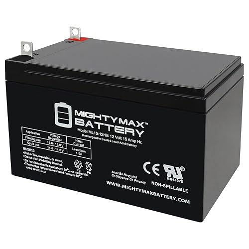 Mighty Max Battery ML15-12NB - 12 Volt 15 AH, NB Terminal, Rechargeable SLA AGM Battery