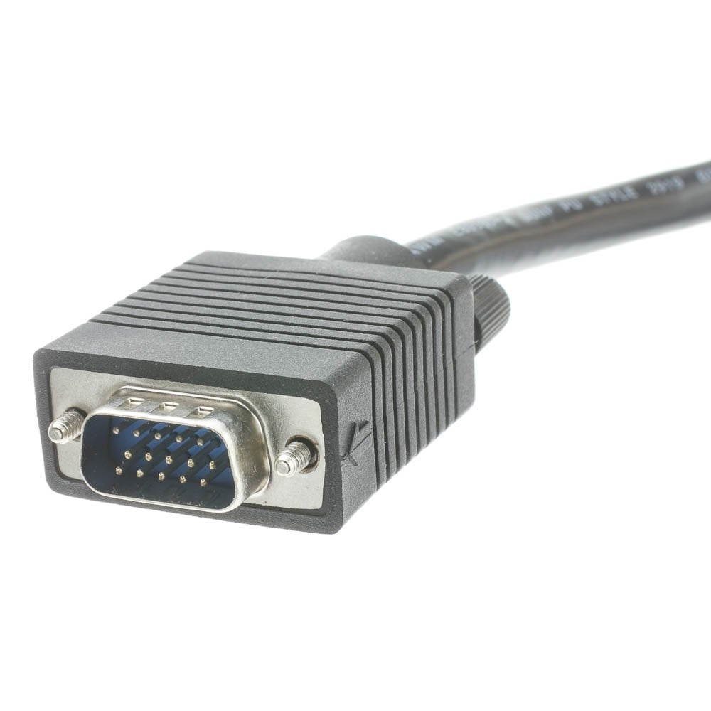 ACL 50 Feet HD15 Male to HD15 Male SVGA Cable, Coaxial Construction, Double Shielded, Black, 2 Pack