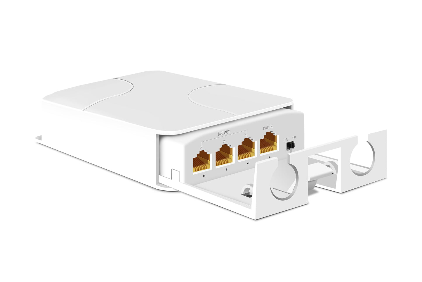Davuaz Outdoor PoE Gigabit Extender, 1 in 3 Out PoE+ Extender with 1000Mbps, Power Out Up to 24W Power in 30W-IEEE802.3af/at, IP66 Waterproof, Extend