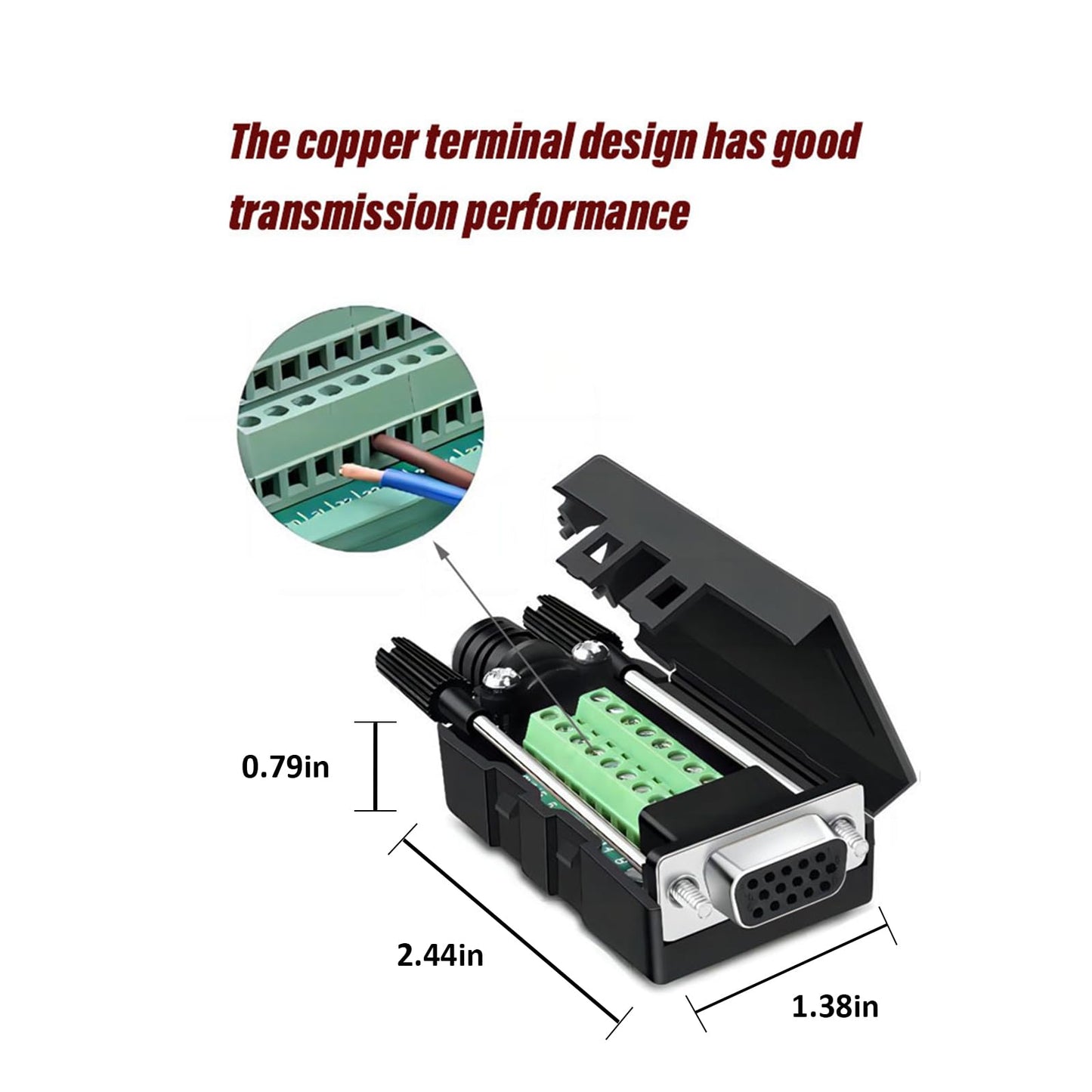 Willwewon 10Pcs VGA 3+9 Female Solderless Quick Connector?3 Row 15 Pin HDB15 Terminal Adapter Compatible with VGA 3+9/3+7/3+6/3+5/3+4/3+2