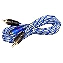 Rockville RTR032 3 Foot 2 Channel RCA Cable, Twisted Pair, 100% Copper Conductors, Split Pin Design, Noise Rejection, for Car Audio and Home Theater