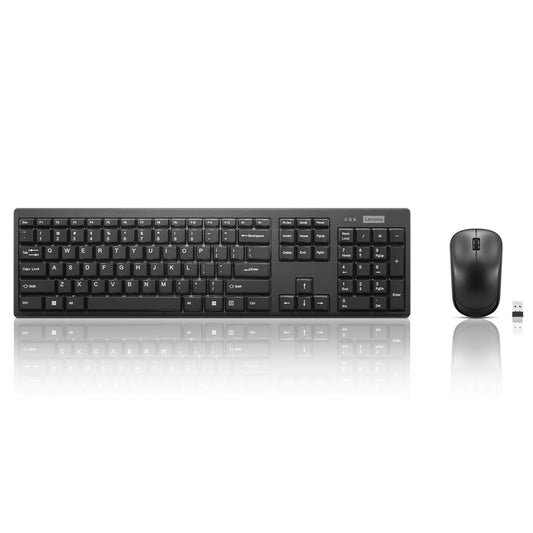 Lenovo 100 Wireless Keyboard and Mouse Combo - Cordless Set with Spill Resistant Quiet Keys - 3-Zone Keyboard - Ambidextrous Mouse - Compact Design