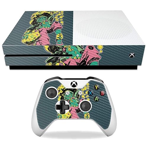 MightySkins Carbon Fiber Skin for Microsoft Xbox One S - Goblin | Protective, Durable Textured Carbon Fiber Finish | Easy to Apply, Remove, and Change