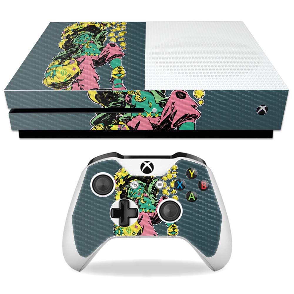 MightySkins Carbon Fiber Skin for Microsoft Xbox One S - Goblin | Protective, Durable Textured Carbon Fiber Finish | Easy to Apply, Remove, and Change