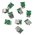 SJZBIN USB 2.0 Breakout Board Adapter 10PCS USB Type A Female Socket Breakout Board 2.54mm Pitch Adapter for DIY USB Power Supply