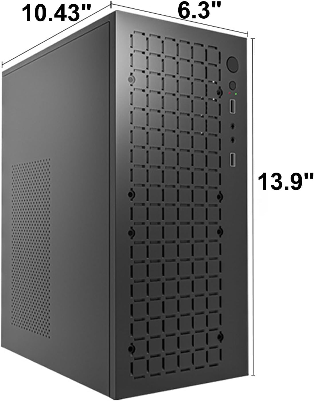 V600 High Airflow Micro ATX PC Case - Supports MATX, Mini - ITX - with USB3.0, 3.5" HDD Compatibility - Ideal for Gaming (Black)
