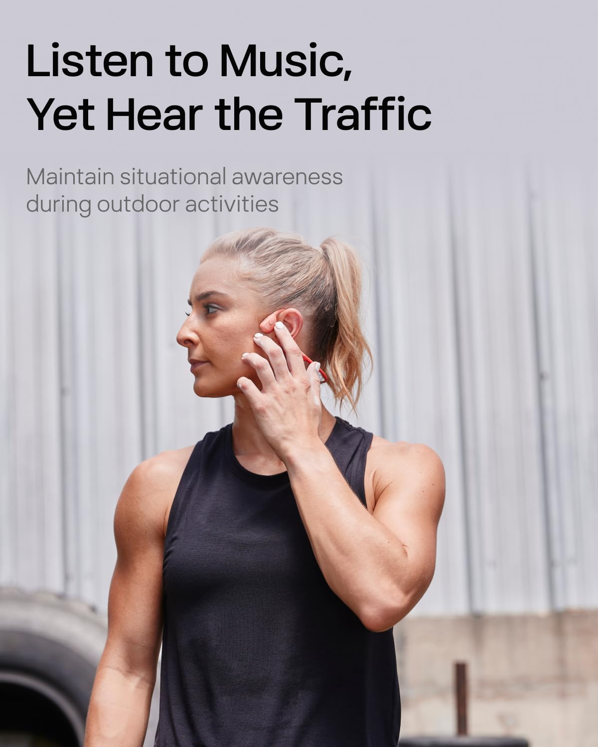 SHOKZ OpenRun Pro - Open-Ear Bluetooth Bone Conduction Sport Headphones - Sweat Resistant Wireless Earphones for Workouts and Running with Premium