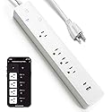 Geeni Multi Outlet Plug in, Smart 4 Outlet Wall Plug Plus 2 USB Ports, Surge Protector with 6 Ft Cord, WiFi Control, Alexa & Google Home Compatible