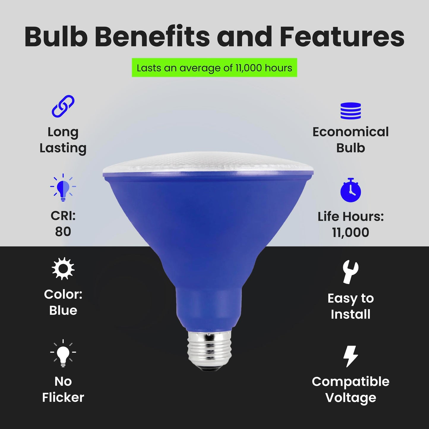 Feit Electric LED Non Dimmable PAR38 Blue Reflector PAR38/B/10KLED/BX