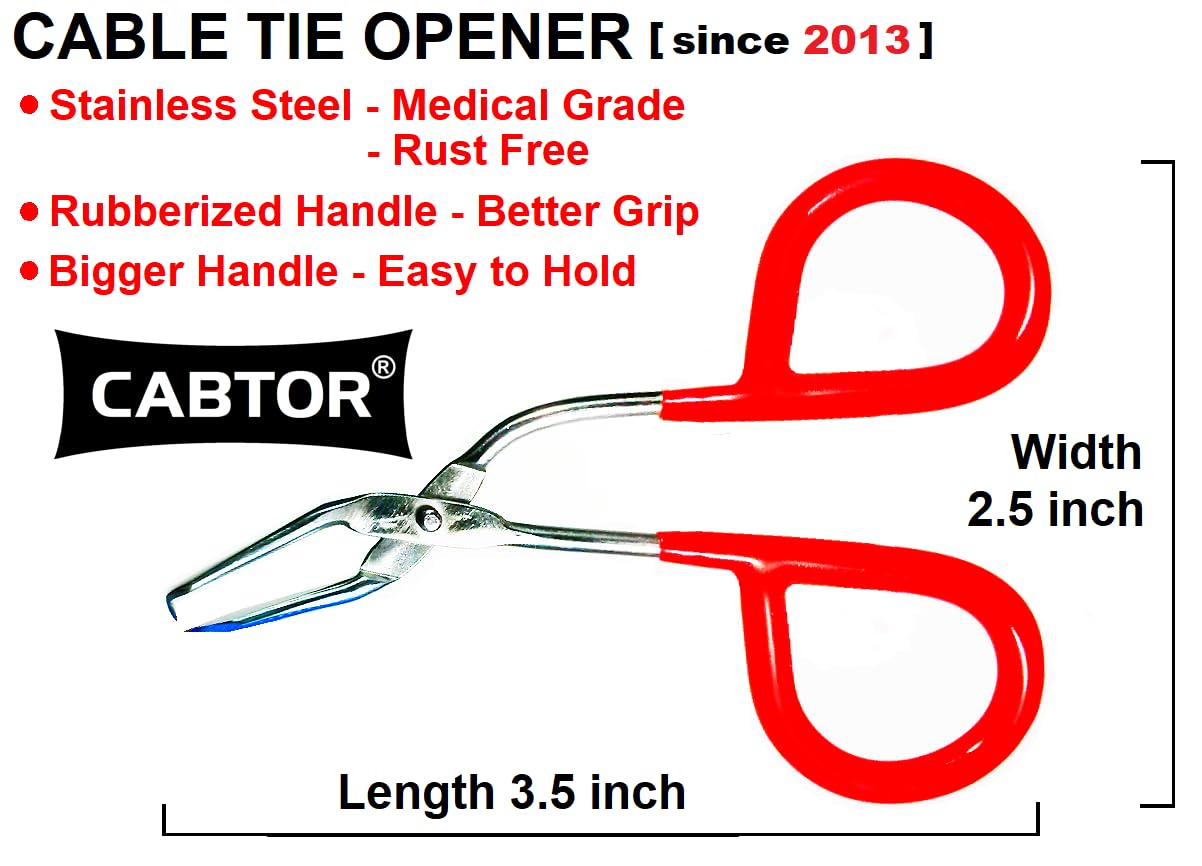 CABTOR® Cable Tie Opener (Authentic Product & Trusted Brand) | Unlock Zip Ties in 1 Second | Pocket-Sized & Stainless Steel Tool