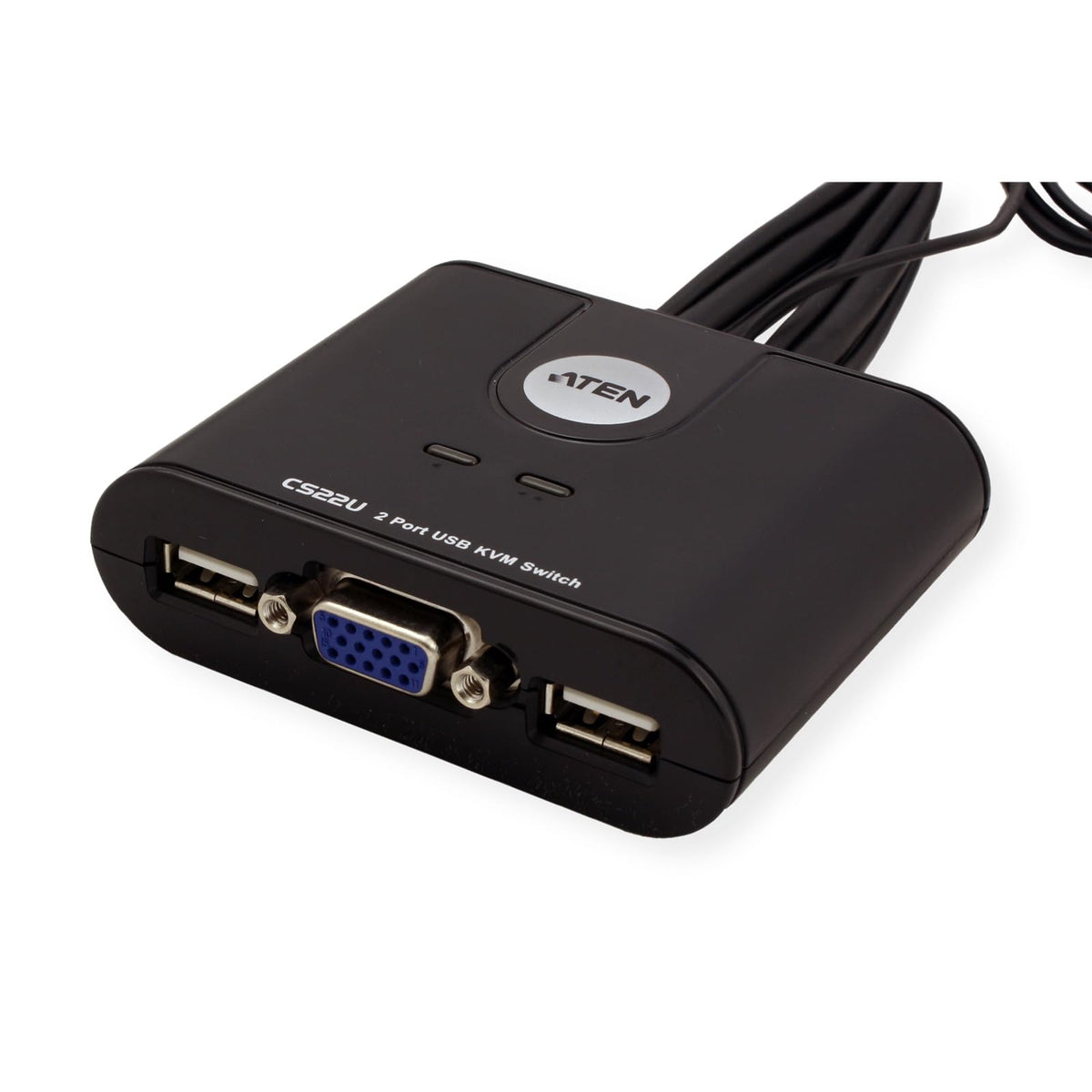 ATEN CS22U 2-Port USB VGA Cable KVM Switch with Remote Port Selector