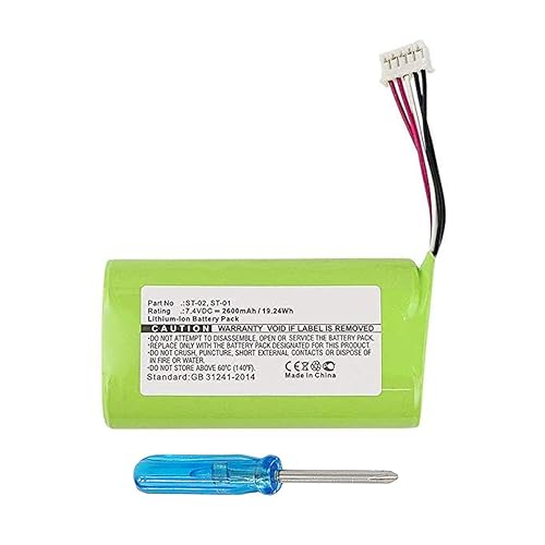 MPF Products 2600mAh ST-01, ST-02 Battery Replacement Compatible with Sony SRS-XB2, SRS-X3 Wireless Portable Bluetooth Speaker with Installation Tool