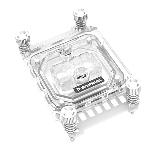 Barrow CPU Water Block, High-Efficiency CPU Water Cooling Block for AMD AM5/AM4/AM3+/AM3/FM2, Liquid Cooling Micro Waterway CPU Block Socket Radiator
