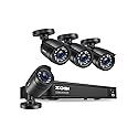 ZOSI H.265+ 3K 5MP Lite AI Home Security Camera System with Human Vehicle Detection, 8 CH CCTV DVR and 4 x 1080p Bullet Camera Outdoor Indoor, 80ft
