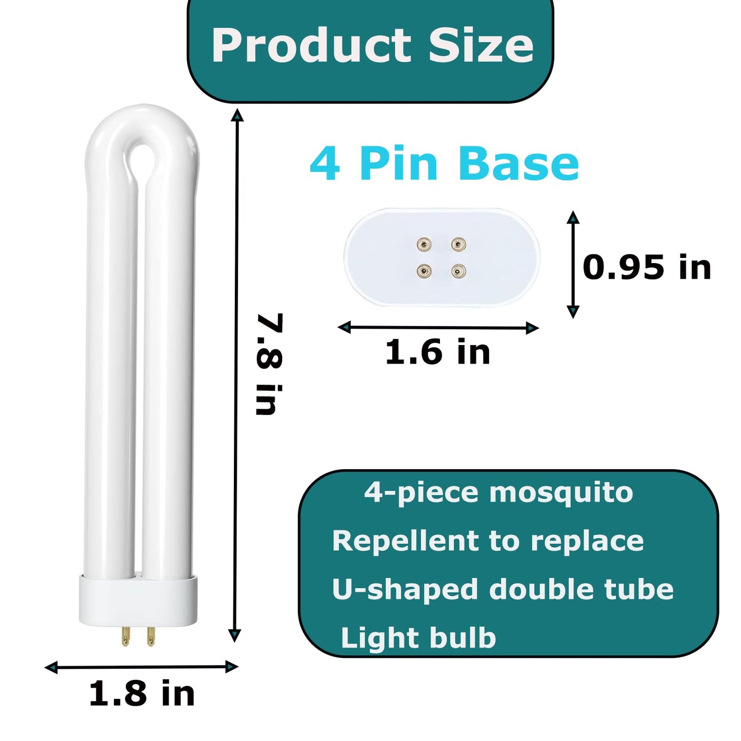Fearode 7.5-inch Replacement Bulb Suitable for BK-15D BF-35, with a Power of 15 watts, can be Used in Conjunction with Black Flag BZ-15 BB-15WHTUV15