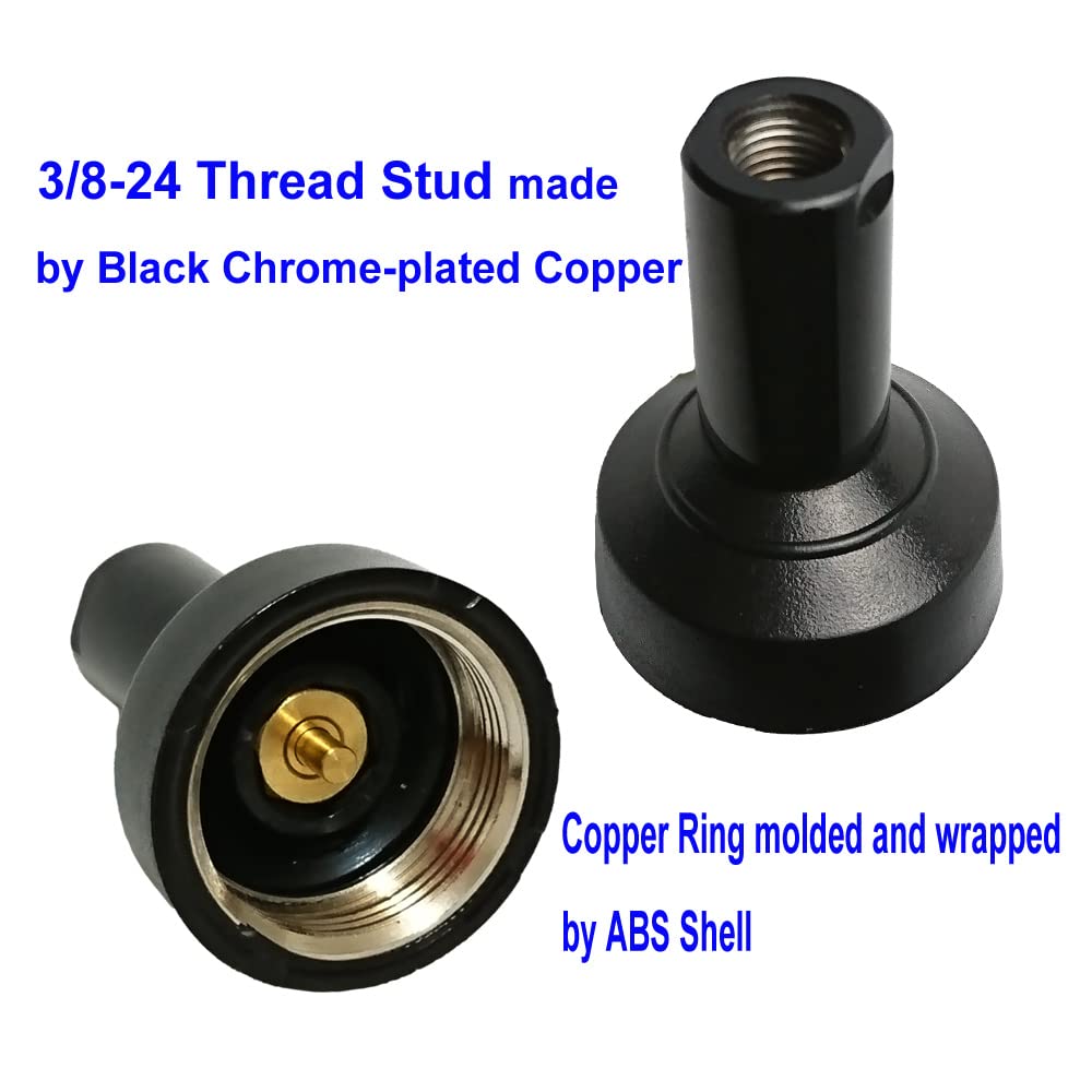 UngSung NMO to 3/8" x 24 Thread Antenna Stud Made by Copper Antenna Mount Adapter Connected for Compatible Amateur CB Antenna (1 PC)