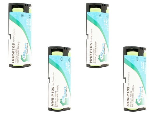 4X Pack - HHR-P105 Battery for Panasonic KX-TG6700, KX-TGA670B, KX-FG2451, KX-TG6702, KX-TG6700B, KX-TG2432 Cordless Phones (800mAh, 2.4V, NI-MH)