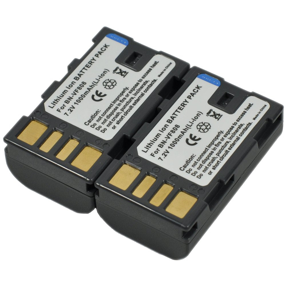 BTBAI Compatible bn-vf808 Battery for bn-vf815 bn-vf823 Digital Camera Video Camcorder (2X Battery+Charger AC Single)