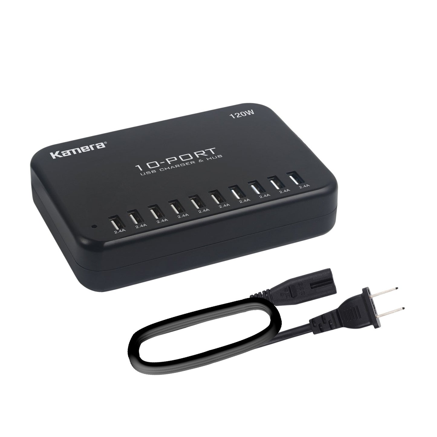 USB Charger 10-Port 120W, Multi-Port USB Charging Hub 24A Desktop Power Station for iPhone X/8/7/6S/6 Plus/5S, Ipad Pro/Air2/ Mini, Galaxy S9/S8/S6