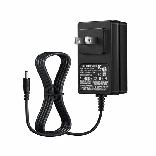AC to DC 15V 2A Power Supply Adapter,15V Power Supply Replacement for Litter-Robot II 2 Bubble,Open Air Self Cleaning Litter Box Power Cord